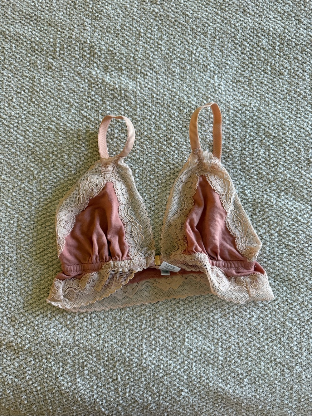 Eberjey Dusty Rose Bralette with Cream Lace